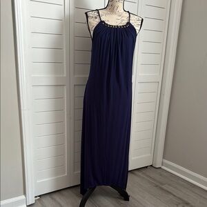 La Blanca Blue Halter Maxi Slip Dress